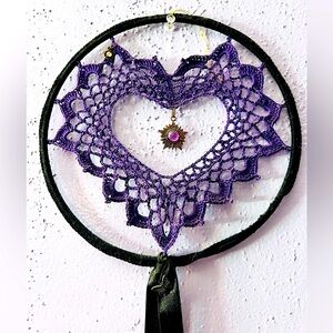 Hand Crocheted Heart Wall Accent